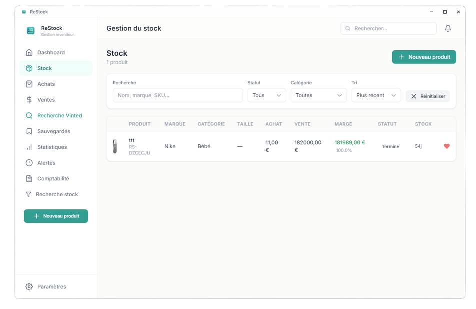 Gestion de stock